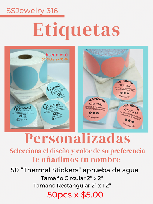 “Thermal Stickers”  50pcs